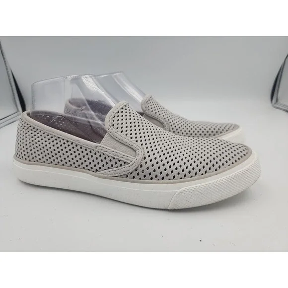 Sperry Top-Sider Seaside Perforated‎ Sneakers Womens Size 7.5 Grey Memory Foam - Picture 4 of 7